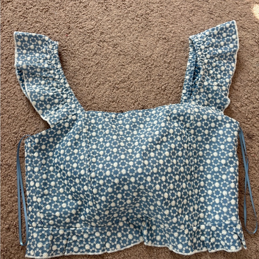 Floral Blue Women's Top